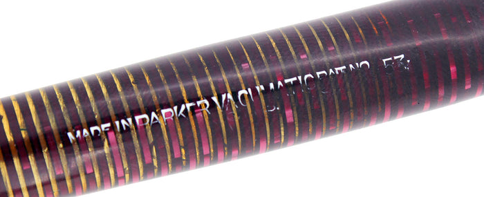1953 PARKER BURGUNDY PEARL VACUMATIC M-BB FLEX NIB FOUNTAIN PEN RESTORED OFFERED BY ANTIQUE DIGGER
