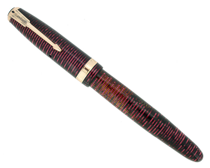 1953 PARKER BURGUNDY PEARL VACUMATIC MADE IN CANADA FOUNTAIN PEN RESTORED OFFERED BY ANTIQUE DIGGER