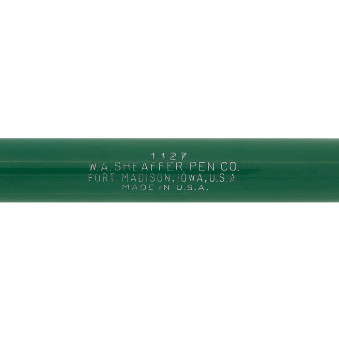 1953 SHEAFFER CLIPPER SNORKEL PASTEL GREEN FINE PgAg NIB FOUNTAIN PEN RESTORED OFFERED BY ANTIQUE DIGGER