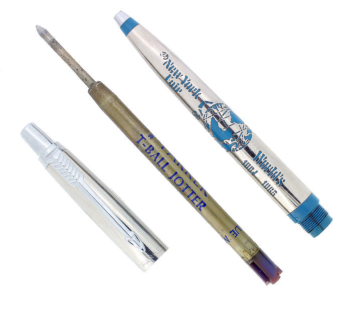 1964/65 PARKER JOTTER NEW YORK WORLD'S FAIR BALLPOINT PEN STERLING OVERLAY OFFERED BY ANTIQUE DIGGER