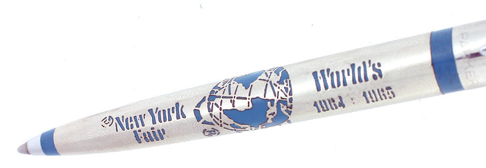 1964/65 PARKER JOTTER NEW YORK WORLD'S FAIR BALLPOINT PEN STERLING OVERLAY OFFERED BY ANTIQUE DIGGER