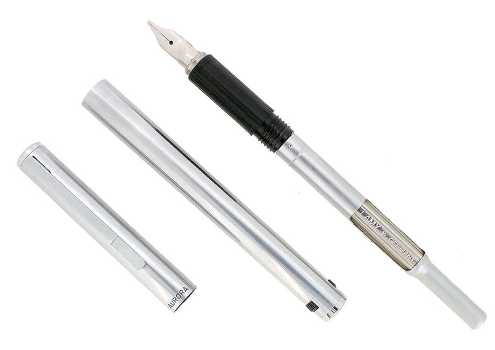 1970S AURORA HASTIL ECOSTEEL 14K BROAD NIB FOUNTAIN PEN NEW IN BOX NEVER INKED OFFERED BY ANTIQUE DIGGER