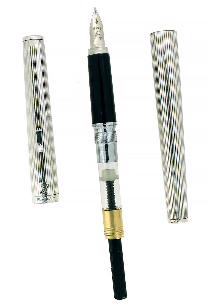 1970S PLATINUM (JAPAN) LINED STERLING 18K NIB FOUNTAIN PEN NEW OLD STOCK OFFERED BY ANTIQUE DIGGER