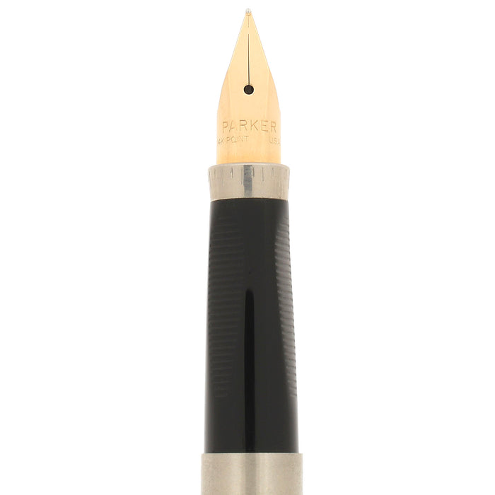 1974 PARKER 75 FLIGHTER DELUXE W/75 INSCRIPTION (EARLY PRODUCTION) STAINLESS 14K XF NIB FOUNTAIN PEN NEW IN BOX OFFERED BY ANTIQUE DIGGER