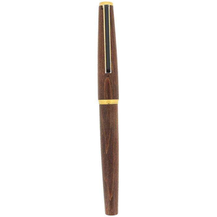 1979 JAPAN PILOT CUSTOM MAPLE WOOD 18K FINE NIB FOUNTAIN PEN SERVICED OFFERED BY ANTIQUE DIGGER