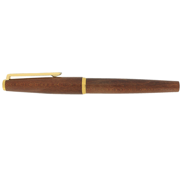 1979 JAPAN PILOT CUSTOM MAPLE WOOD 18K FINE NIB FOUNTAIN PEN SERVICED OFFERED BY ANTIQUE DIGGER