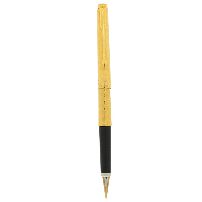 1980 PARKER 180 GUIRLANDE PATTERN 14K MED NIB FOUNTAIN PEN NEVER INKED OFFERED BY ANTIQUE DIGGER