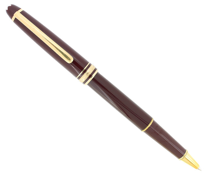 1980S MONTBLANC BORDEAUX MEISTERSTUCK CLASSIQUE GOLD TRIM ROLLERBALL PEN W/BOX MINT OFFERED BY ANTIQUE DIGGER