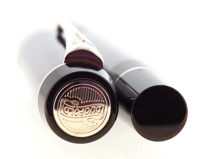1989 DUOFOLD INTERNATIONAL BLACK W/PLATINUM TRIM 18K MEDIUM NIB FOUNTAIN PEN MINT OFFERED BY ANTIQUE DIGGER