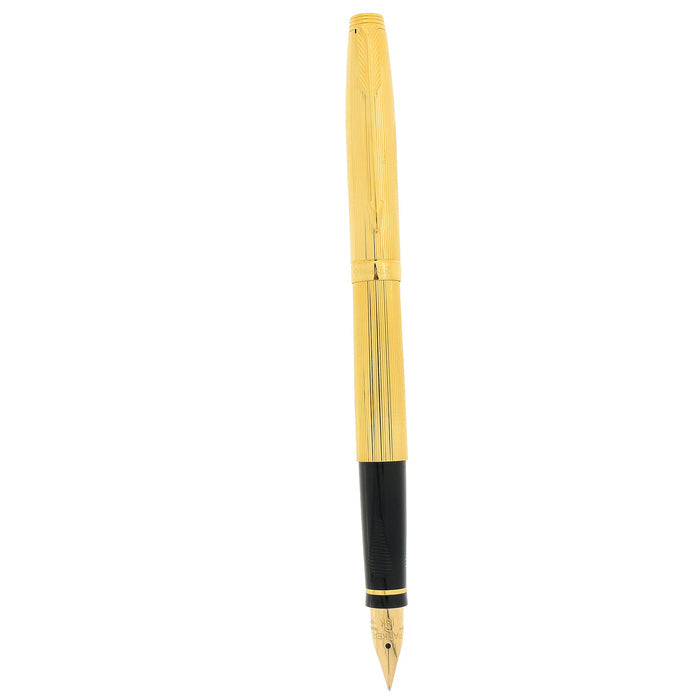 1989 PARKER 75 22K GOLD PLATE 18K FINE NIB FOUNTAIN PEN NEW IN BOX OFFERED BY ANTIQUE DIGGER