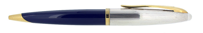 1990S WATERMAN CARENE SILVER CAP BLUE LACQUER BARREL BALLPOINT PEN MINT CONDITION OFFERED BY ANTIQUE DIGGER