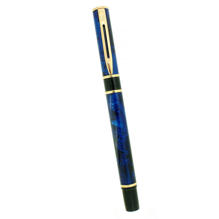 1990S WATERMAN LAUREAT II MINERAL BLUE MARBLE LACQUER FOUNTAIN PEN MINT