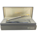 1992 PARKER 75 GRAIN d'ORGE SILVER PLATE W/RHODIUM FINISH 18K MED NIB FOUNTAIN PEN NEVER INKED OFFERED BY ANTIQUE DIGGER
