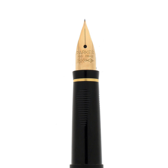 1992 PARKER 75 MATTE BLACK 18K NEEDLEPOINT 80 NIB FOUNTAIN PEN NEW IN BOX OFFERED BY ANTIQUE DIGGER