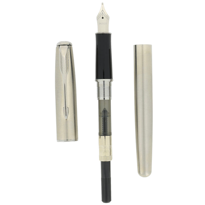 1994 PARKER SONNET STAINLESS FLIGHTER MEDIUM NIB FOUNTAIN PEN NEW OLD STOCK OFFERED BY ANTIQUE DIGGER