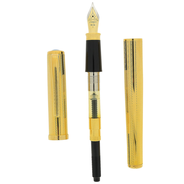 1995 LEBOEUF GOLD FINE BARLEY & OPAL JEWEL 18K FINE NIB FOUNTAIN PEN NEVER INKED GERMAN MADE OFFERED BY ANTIQUE DIGGER