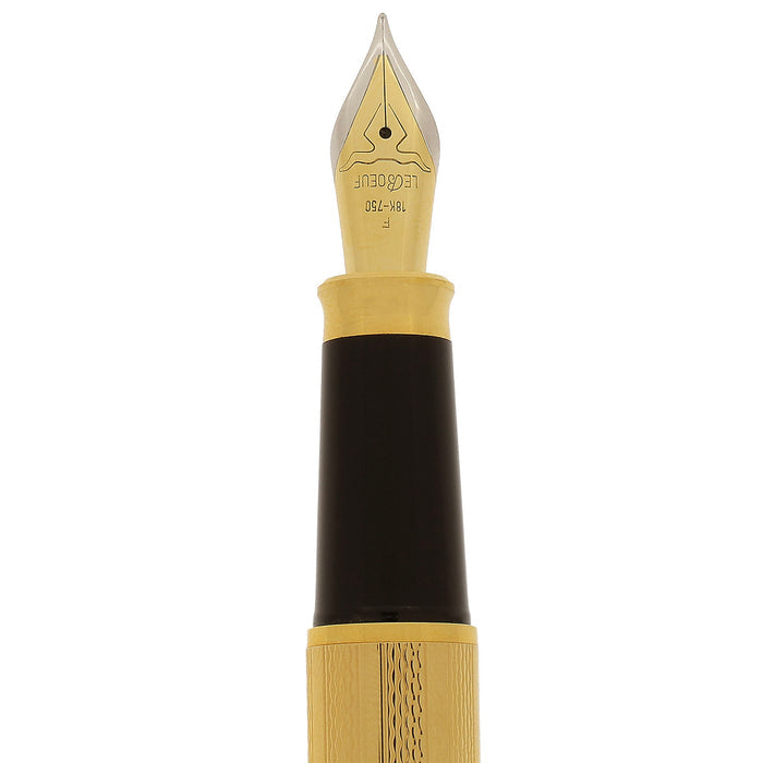1995 LEBOEUF GOLD FINE BARLEY & OPAL JEWEL 18K FINE NIB FOUNTAIN PEN NEVER INKED GERMAN MADE OFFERED BY ANTIQUE DIGGER
