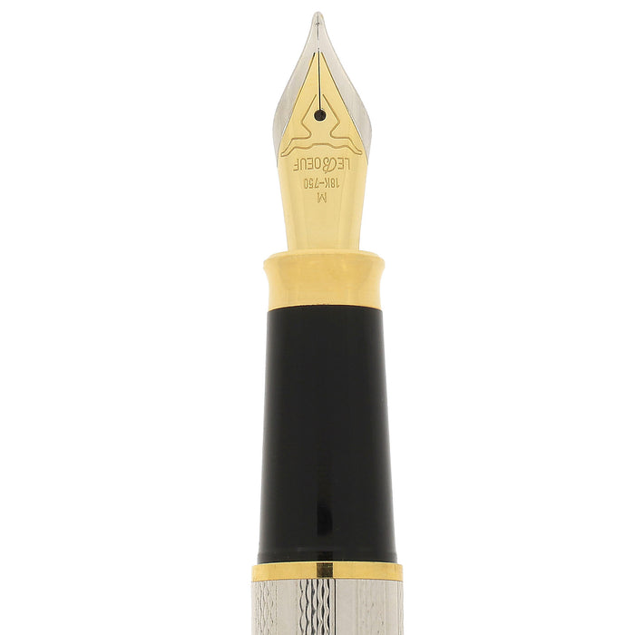 1995 LEBOEUF STERLING SILVER FINE BARLEY & OPAL JEWEL 18K M NIB FOUNTAIN PEN NEVER INKED GERMAN MADE