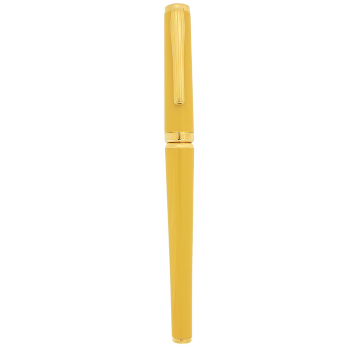 1995 LEBOEUF YELLOW LACQUER GOLD TRIM W/OPAL JEWEL 18K MEDIUM NIB FOUNTAIN PEN NEVER INKED GERMAN MADE OFFERED BY ANTIQUE DIGGER
