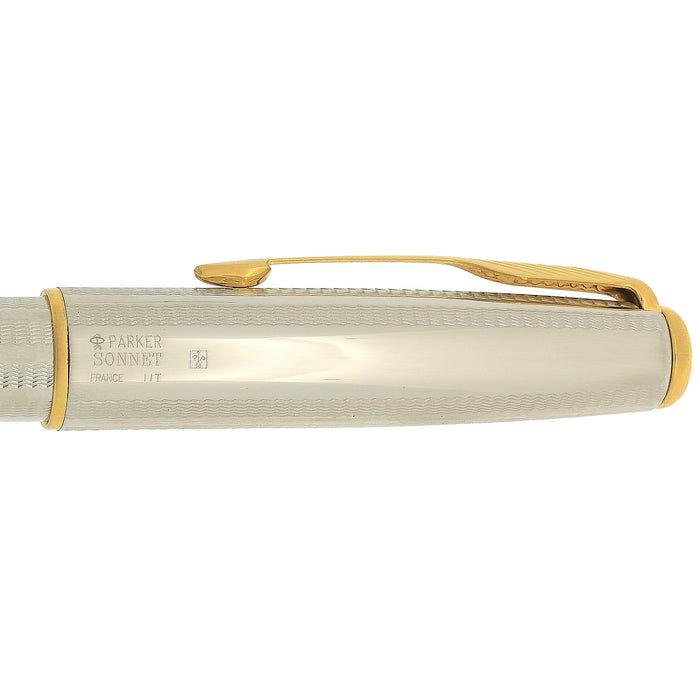 1995 PARKER SONNET CASCADE SILVER PATTERN 18K EXTRA FINE NIB FOUNTAIN PEN NEW OLD STOCK OFFERED BY ANTIQUE DIGGER