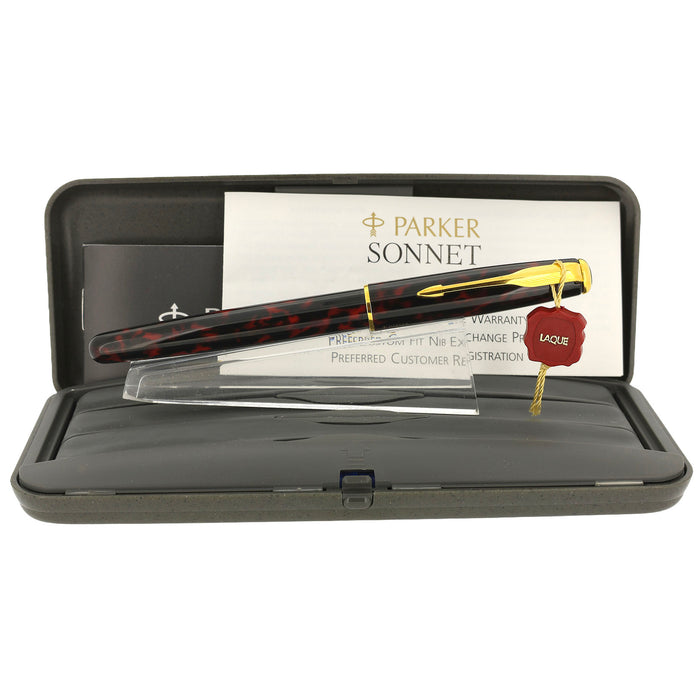1995 PARKER SONNET FIREDANCE LACQUER 18K BROAD NIB FOUNTAIN PEN NEW OLD STOCK OFFERED BY ANTIQUE DIGGER