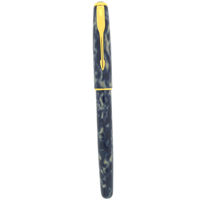1995 PARKER SONNET PREMIER INDIGO BLUE LAQUE 18K FINE NIB FOUNTAIN PEN NEVER INKED OFFERED BY ANTIQUE DIGGER