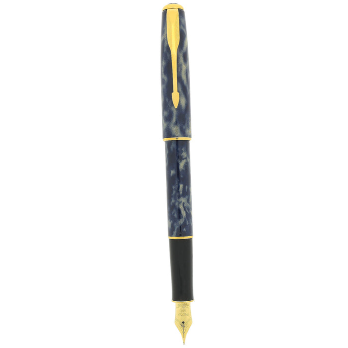 1995 PARKER SONNET PREMIER INDIGO BLUE LAQUE 18K FINE NIB FOUNTAIN PEN NEVER INKED OFFERED BY ANTIQUE DIGGER