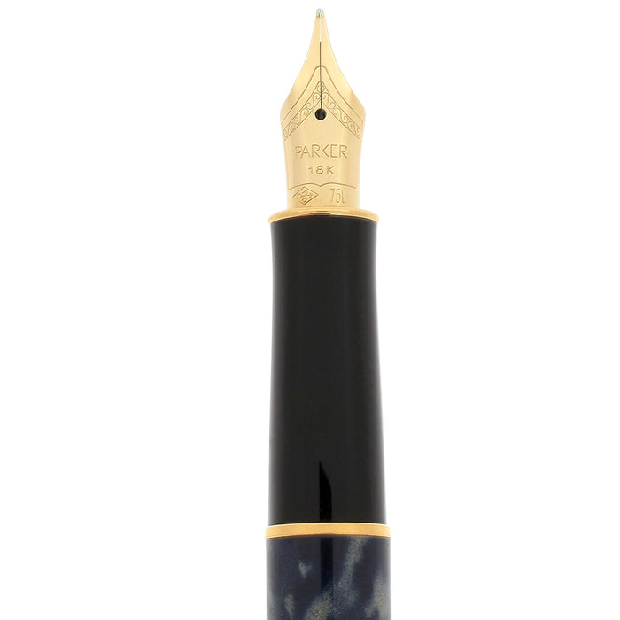 1995 PARKER SONNET PREMIER INDIGO BLUE LAQUE 18K FINE NIB FOUNTAIN PEN NEVER INKED OFFERED BY ANTIQUE DIGGER