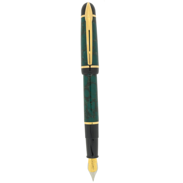 1997 WATERMAN PHILEAS GREEN MARBLE GOLD TRIM FOUNTAIN PEN NEW IN BOX NEVER INKED OFFERED BY ANTIQUE DIGGER