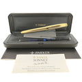 1998 PARKER SONNET CASCADE GOLD PATTERN 18K BROAD NIB FOUNTAIN PEN NEW OLD STOCK