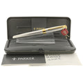1998 PARKER SONNET CASCADE SILVER PATTERN 18K FINE NIB FOUNTAIN PEN NEW OLD STOCK OFFERED BY ANTIQUE DIGGER