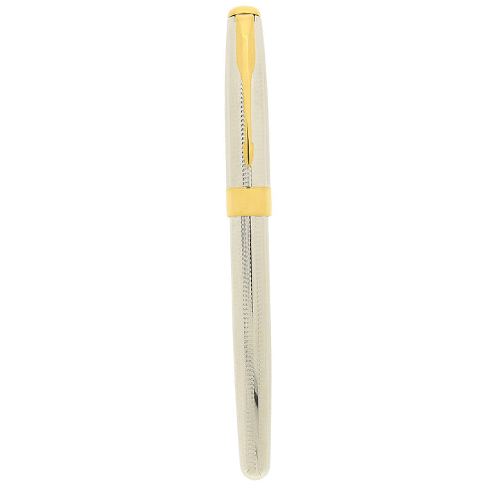 1998 PARKER SONNET CASCADE SILVER PATTERN 18K FINE NIB FOUNTAIN PEN NEW OLD STOCK OFFERED BY ANTIQUE DIGGER