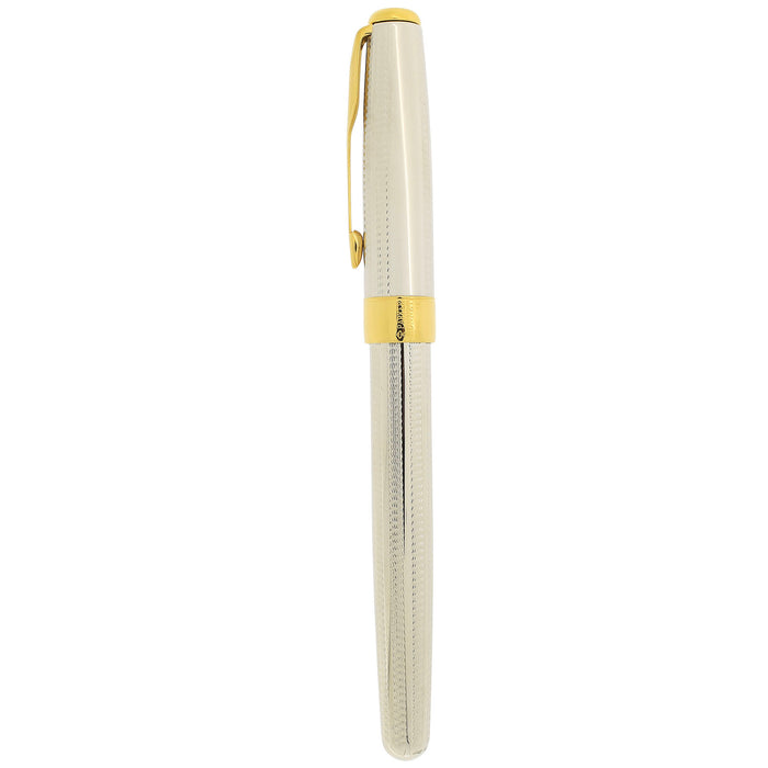 1998 PARKER SONNET CASCADE SILVER PATTERN 18K FINE NIB FOUNTAIN PEN NEW OLD STOCK OFFERED BY ANTIQUE DIGGER