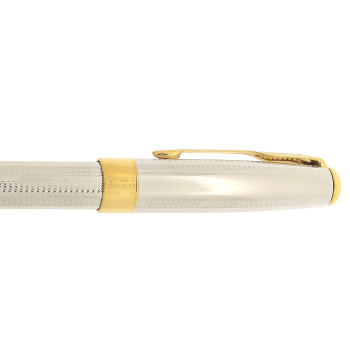1998 PARKER SONNET CASCADE SILVER PATTERN 18K FINE NIB FOUNTAIN PEN NEW OLD STOCK OFFERED BY ANTIQUE DIGGER