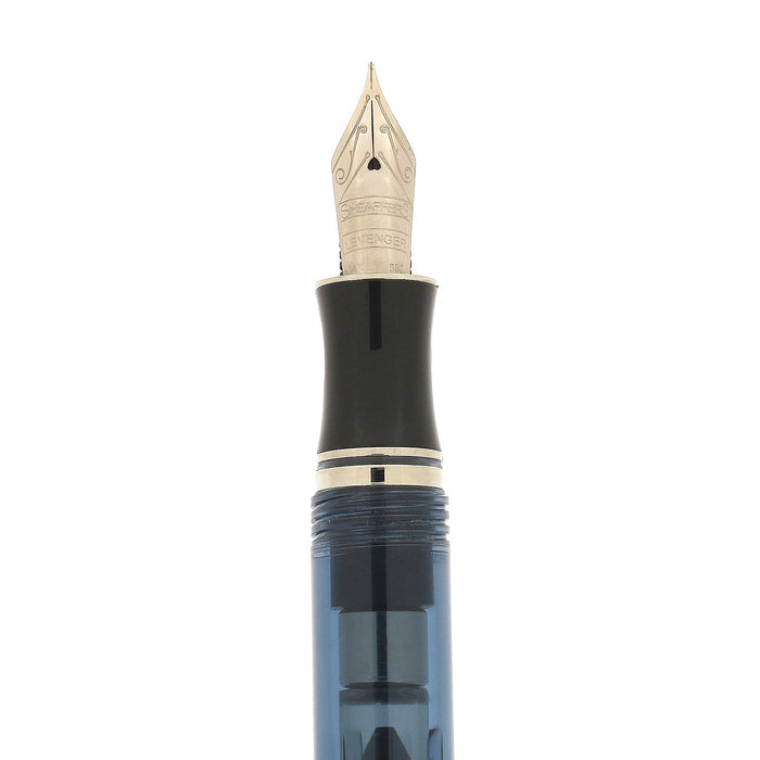 1998 SHEAFFER CONNAISSEUR TRANSPARENT BLUE 14K FINE NIB FOUNTAIN PEN NEVER INKED OFFERED BY ANTIQUE DIGGER