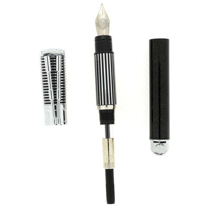 1999 WATERMAN CHROME & BLACK HARLEY DAVIDSON FOUNTAIN PEN IN GAS TANK BOX NEVER INKED OFFERED BY ANTIQUE DIGGER