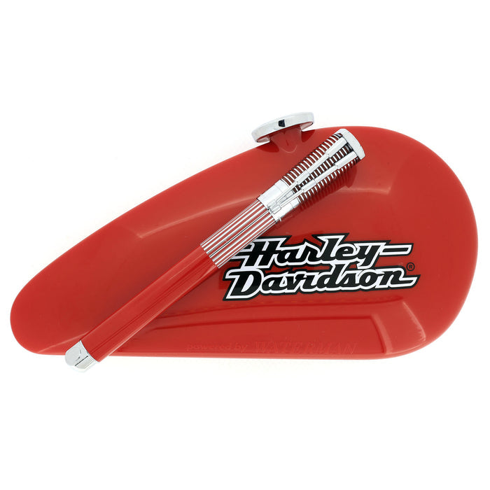 1999 WATERMAN RED & CHROME HARLEY DAVIDSON FOUNTAIN PEN IN GAS TANK BOX NEVER INKED OFFERED BY ANTIQUE DIGGER