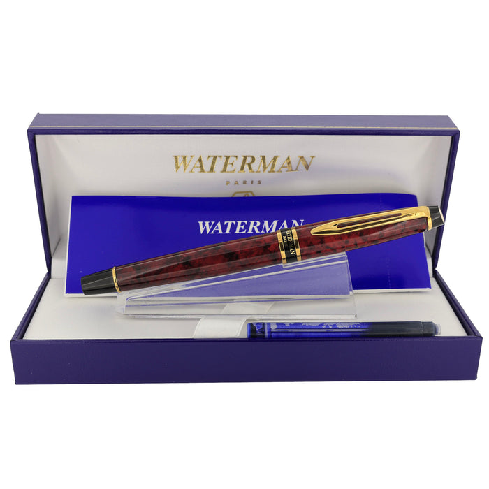 2003 WATERMAN EXPERT II ORIENTAL RED LACQUER W/GOLD TRIM FINE NIB FOUNTAIN PEN NEVER INKED OFFERED BY ANTIQUE DIGGER