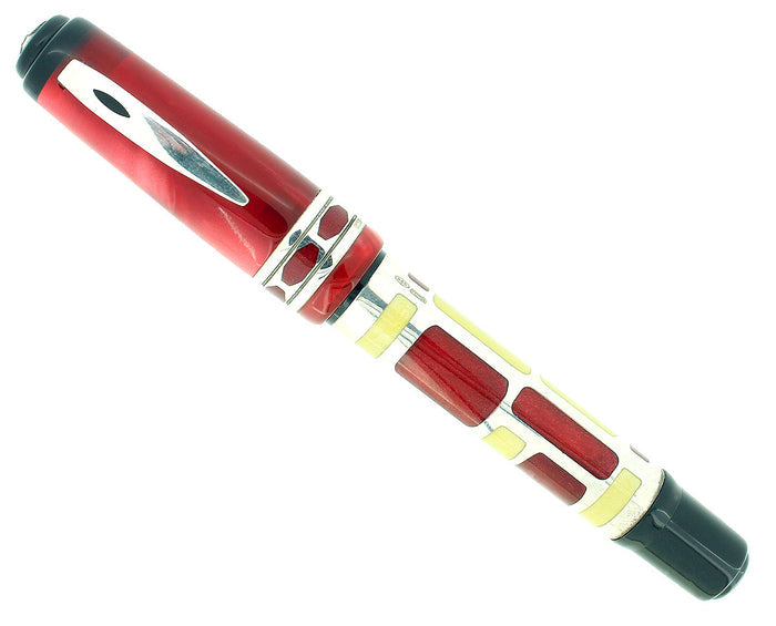 2004 MARLEN FORME PETITE STERLING, RED, & IVORY 18K NIB FOUNTAIN PEN MINT NEW IN BOX OFFERED BY ANTIQUE DIGGER