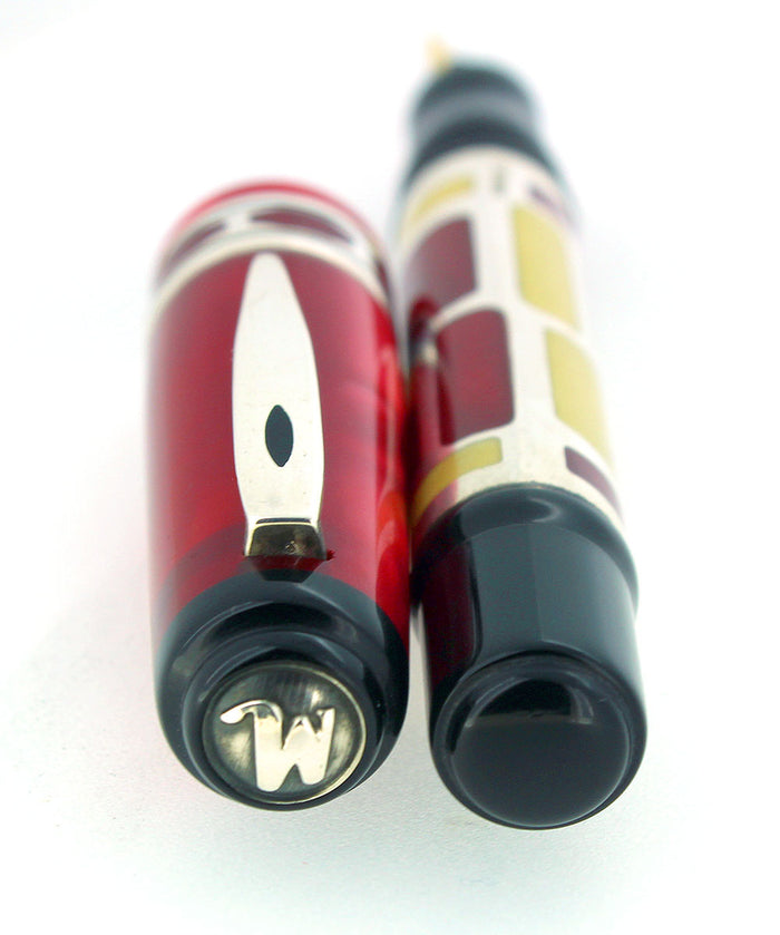 2004 MARLEN FORME PETITE STERLING, RED, & IVORY 18K NIB FOUNTAIN PEN MINT NEW IN BOX OFFERED BY ANTIQUE DIGGER