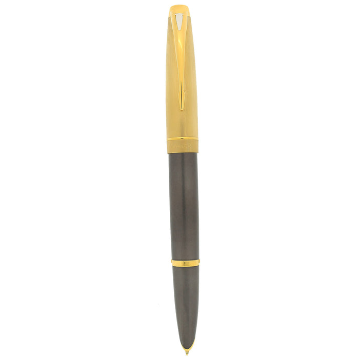 2003 PARKER 100 SMOKE BRONZE W/GOLD TRIM 18K NIB FOUNTAIN PEN NEVER INKED OFFERED BY ANTIQUE DIGGER