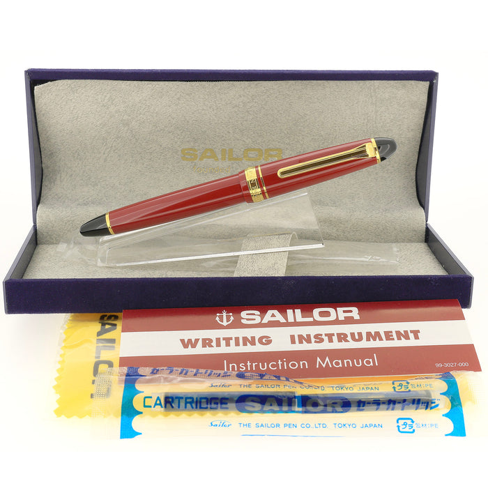 2004 SAILOR 1911 FOUNTAIN PEN RED W/GOLD PLATED TRIM NEW IN BOX NEVER INKED OFFERED BY ANTIQUE DIGGER
