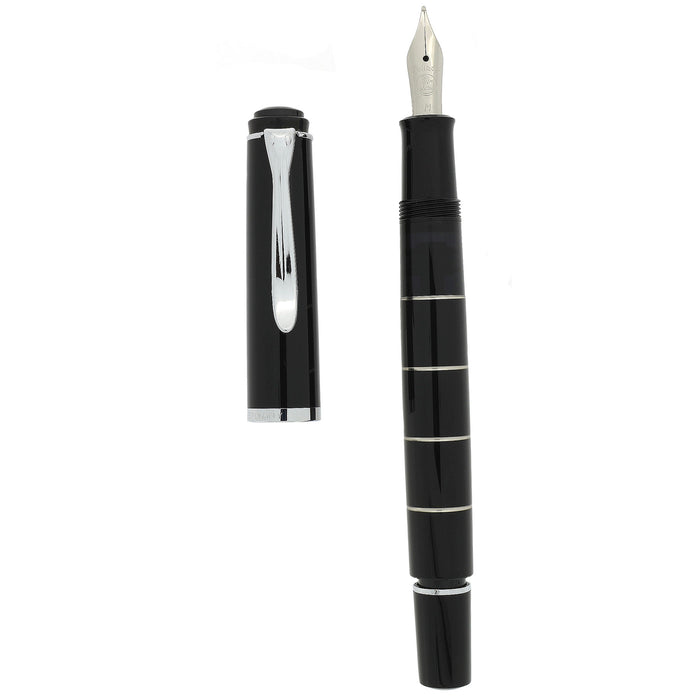 2006 PELIKAN M215 BLACK W/RING PATTERN FOUNTAIN PEN NEVER INKED DISCONTINUED OFFERED BY ANTIQUE DIGGER