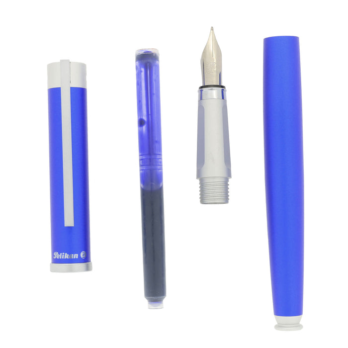 2006 PELIKAN TECHNIXX MODEL P99 MATE BLUE ALUMINUM FOUNTAIN PENN EW IN BOX  OFFERED BY ANTIQUE DIGGER