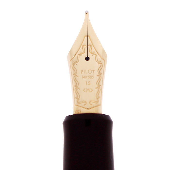 2009 PILOT CUSTOM 823 AMBER VACUUM-FILLER 14K #15 MED NIB FOUNTAIN PEN NEAR MINT