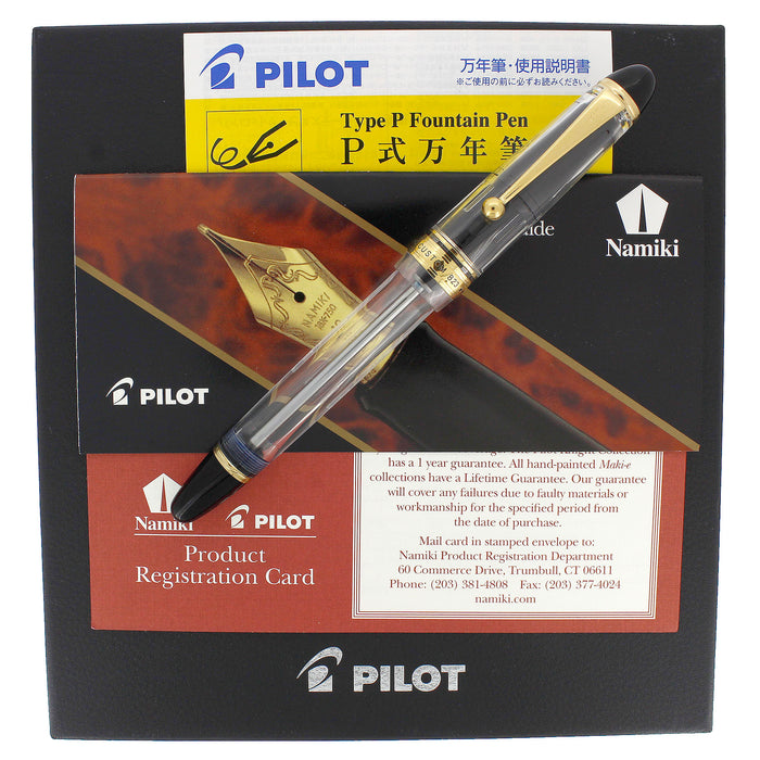 2009 PILOT CUSTOM 823 CLEAR VACUUM-FILLER 14K #15 BROAD NIB FOUNTAIN PEN OFFERED BY ANTIQUE DIGGER