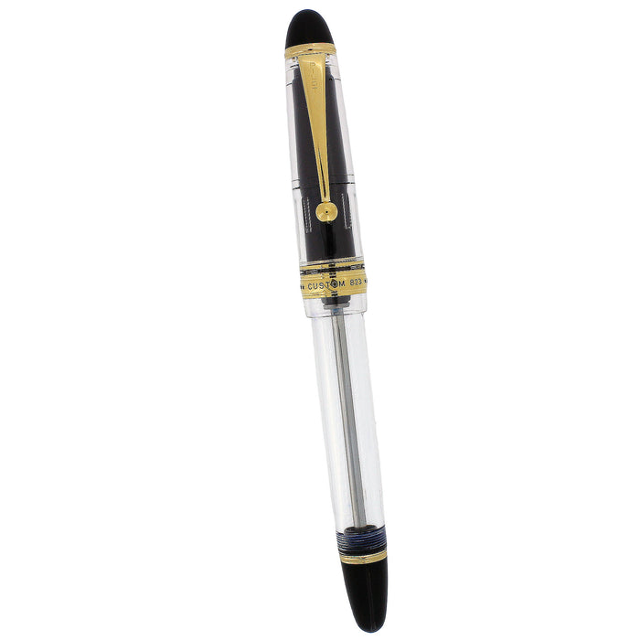 2009 PILOT CUSTOM 823 CLEAR VACUUM-FILLER 14K #15 BROAD NIB FOUNTAIN PEN OFFERED BY ANTIQUE DIGGER