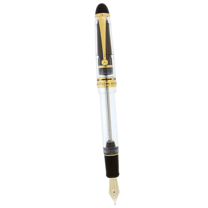 2009 PILOT CUSTOM 823 CLEAR VACUUM-FILLER 14K #15 BROAD NIB FOUNTAIN PEN OFFERED BY ANTIQUE DIGGER