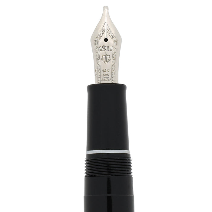2009 SAILOR PRO GEAR SLIM BLACK W/SILVER TRIM 14K MUSIC NIB FOUNTAIN PEN NEVER INKED OFFERED BY ANTIQUE DIGGER
