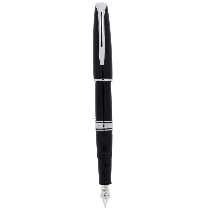2010 WATERMAN CHARLESTON BLACK W/RHOUDIUM TRIM 18K NIB FOUNTAIN PEN NEW IN BOX OFFERED BY ANTIQUE DIGGER